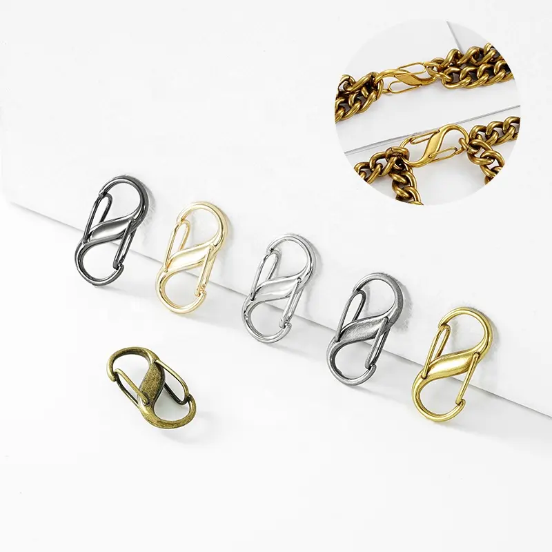 Wholesale Metal S-type Buckle Fashion Mini Snap Hook Necklaces Connectors For Purse Handbag Key Ring