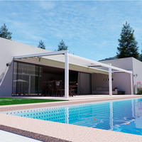 Auvent de balcon extérieur personnalisé, imperméable, résistant à la pluie, en métal aluminium, pliable, en PVC, toit rétractable, pare-soleil