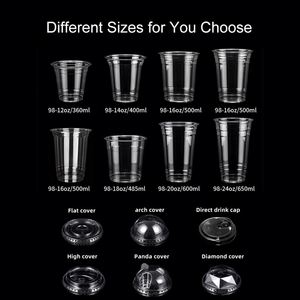 Vasos de PET Transparentes de 18 Onzas con Impresión Personalizada, Vasos de Plástico Transparentes de 98 mm de Diámetro con Tapas para Smoothies, Café Frío y Bebidas con Hielo - Product Image 4