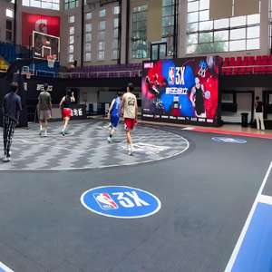 Revêtement de sol sportif modulaire intérieur extérieur portable Systèmes de cour arrière Revêtement de sol sportif <span class=keywords><strong>NBA</strong></span> 3X3 Revêtement de sol certifié FIBA Blue Team - Product Image 2