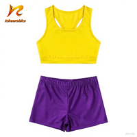 Ensemble de vêtements d'entraînement pour équipe de danse en polyester élastique, vêtements d'entraînement pour cheerleading, uniformes d'entraînement pour cheerleading, vêtements d'entraînement pour cheerleading à séchage rapide