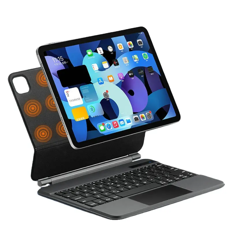 애플 ipad 태블릿 및 케이스 보호 키보드 ipad 10 세대 10.9 인치 2022 용 마그네틱 커버 터치 패드 키보드