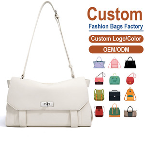 Full-Grain Leather Flap <b>Shoulder</b> Bag Vertical Leather <b>Strap</b> with Adjustable Thin <b>Shoulder</b> <b>Strap</b> Modern Minimalist Silhouette - Product Image 1