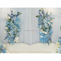 Dekorasi Bunga Sutra Biru & Putih untuk Pesta Pernikahan, Ulang Tahun, Bayi, dengan Rangkaian Bunga Biru untuk Upacara & Latar Belakang Photo Booth