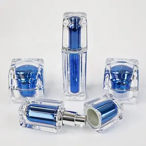 OEM 10ml 20ml 30ml 50ml 100ml embalagem de cosméticos multiestilo azul transparente conjunto de frascos de cosméticos de essência de creme facial