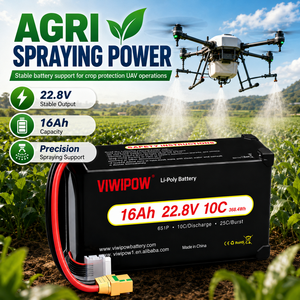 Batterie de drone agricole VIWIPOW 16000mAh 22.8V 10C pour protection des plantes, pack de batteries OEM ODM en gros - Product Image 2