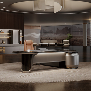 Văn phòng công nghệ cao điều hành bảng CEO quản lý MDF gỗ lấp lánh bạc grey Bàn máy tính - Product Image 1