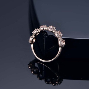 Elegante Anillo de Compromiso de Plata de Ley 925 con Cuarzo Ahumado y Halo de <span class=keywords><strong>Morganita</strong></span>, Joyería de Boda para Mujer - Product Image 4