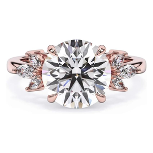 SGARIT Custom Women 14K White Gold Oval Cut 3ct LAB Diamond Luxury Engagement Ring Marquise Side Stones IGI Certified - Product Image 2