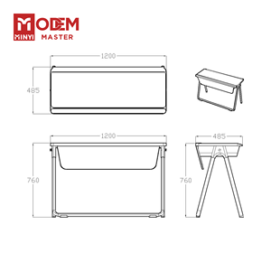 MINYI CABALLETE Moderno Asiento Doble Plástico Escuela Escritorio y Silla Set Middle School Student Furniture - Product Image 3