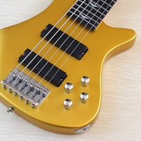 Guitare basse électrique de 43 pouces, couleur or champagne, design à 4-5-6 cordes, finition brillante, manche en érable