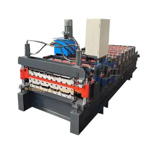 GI PPGI trapozoidal roof tile IBR color steel metal roof sheet making machinary cold roll forming machine