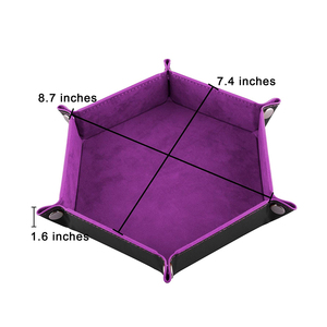 MuYang מכירה לוהטת קוביות מחזיק עור מפוצל מתקפל קטיפה קוביות מגש עבור Rpg dnd אחרים שולחן משחקים 2021 - Product Image 4