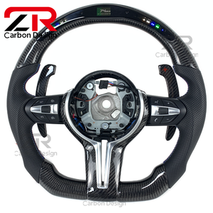 Volante de Fibra de Carbono con LED RPM para <span class=keywords><strong>BMW</strong></span> M3 M5 F06 F10 F11 F15 F16 F20 F21 F25 F30 F36 G30, Accesorios Interiores para Automóviles de Carreras - Product Image 5