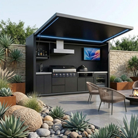 Cuisine BBQ extérieure écologique très prisée avec abri, couleurs fraîches, en acier inoxydable pour jardin