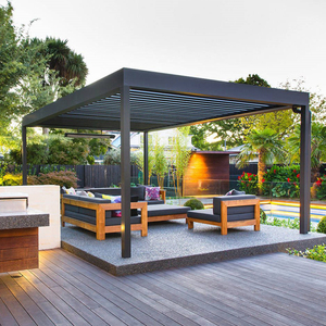 <span class=keywords><strong>Pergola</strong></span> <span class=keywords><strong>bioclimatique</strong></span> en aluminium moderne pour l'extérieur, fabriquée par OEM, 3x3, 3x4, 4x4, 6x4, facile à assembler, imperméable, pour jardin et terrasse - Product Image 6