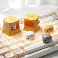 Universal Compatible Low MOQ Custom Cute Chic 3D Resin Cute Fat Hamster Tree Stump Personalized Magnetic Creative Keycaps Model