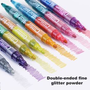 ปากกามาร์คเกอร์เมทัลลิกแบบหัวกลมสองด้าน 8 ชิ้น 16 สี สำหรับเด็ก ระบายสีในสมุดระบายสีและงานศิลปะ ลดราคาพิเศษ - Product Image 6