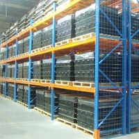 Étagère à palettes en acier robuste, protection contre la corrosion brossée, rayonnage industriel multi-niveaux, réglable et empilable, pour usage en entrepôt