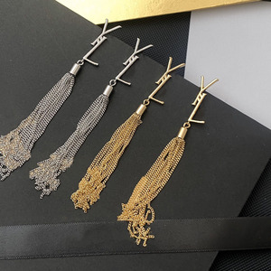 Pendientes de Aleación de Lujo de Marca Popular con Borla y Perla Plateados para Mujer - Product Image 2