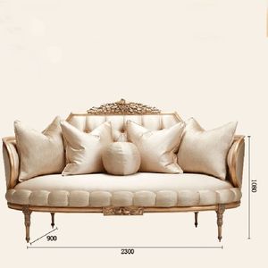 Ensemble de canapés en tissu français au design royal de luxe Meubles de salon de style rococo français Canapés en tissu de bois massif - Product Image 3