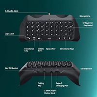 Clavier pour manette PS-5, rétroéclairage vert, sans fil/clavier de chat, haut-parleur intégré, prise audio 3,5 mm, compact, pour jeux