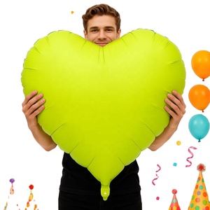 Ballons en aluminium fluorescents en forme de cœur de 32 pouces pour les fêtes et les mariages - Product Image 2