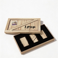 Boîte à parfum vintage en bois grainé avec couvercle et base rigides, emballage cadeau personnalisé pour cosmétiques, vente en gros pour flacons de parfum