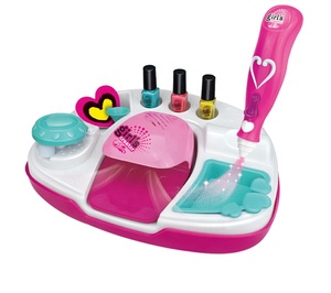 Jeu de simulation de mode robe <span class=keywords><strong>jouet</strong></span> électrique sèche-<span class=keywords><strong>cheveux</strong></span> avec ensemble de stylos à ongles - Product Image 3