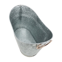 Seau à glace vintage en acier galvanisé, glacière métallique pour fêtes, avec poignées, capacité 6 bouteilles, personnalisable avec logo