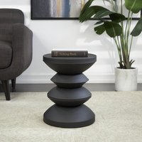 Table basse d'appoint de haute qualité meubles de maison Table basse noire Table d'appoint ronde en bois