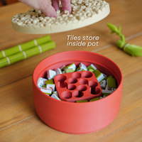 Nouveaux produits en gros : Mahjong en acrylique vert et rose, motif floral Lucky Bam, collection Cabana Lounge