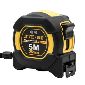 ตลับเมตร Bte 5 เมตร 25 มม. สายเคลือบไนลอน ม้วนเก็บอัตโนมัติ ใบมีดเหล็กแบบเมตริก - Product Image 1