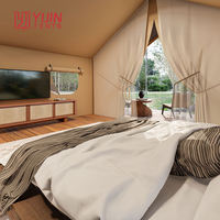 Tenda Luar Ruangan Mewah PVC Tahan Air, Rumah Kemah Safari untuk Resor, Tenda Glamping Hotel untuk Dijual
