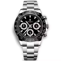 39mm Herren Luxus Saphirglas Seiko VK63 Uhrwerk Benutzerdefiniertes Logo Steriles Logo Uhr Speed Chronograph Quarz Datum Tona Uhr