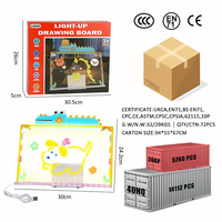 Tableau de dessin lumineux effaçable éducatif pour enfants, jouet de dessin animé double face à LED, tableau de peinture graffiti