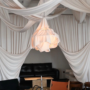 Vintage Japanese Style Chandelier E27 Six Head Round White Fabric Art <b>Lighting</b> For Home <b>Dining</b> Room - Product Image 4