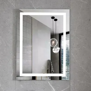 Hot Selling Touch Switch Smart Mirrors Modern Ip44 Sandblasted Anti-Fog Led Bathroom Mirror With Light