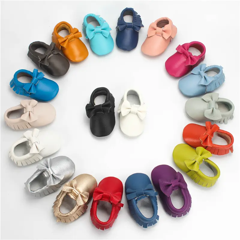 Chaussures à frange pour nouveau-né garçon et fille, chaussures de premiers pas pour bébés, semelle de princesse avec nœud papillon, mocassins décontractés pour tout-petits