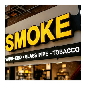Letreros LED Personalizados para Tiendas de Cigarrillos, Letreros Comerciales con Letras 3D Iluminadas Frontalmente para Exteriores, Letreros Luminosos LED - Product Image 1
