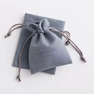 Bolsa de Microfibra con Cordón y Logotipo Personalizado, Bolsa de Embalaje para Joyería Pequeña, Bolsa de Regalo para Aretes y Collares para Festivales - Product Image 4