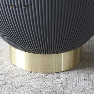 Mesa auxiliar de gran oferta, mesas de centro de piedra sinterizada de cuero antiguo de lujo modernas redondas negras para sala de estar - Product Image 2