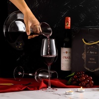 Carafe à vin élégante en cristal sans plomb à bec oblique sans poignée, carafe à ventre rond