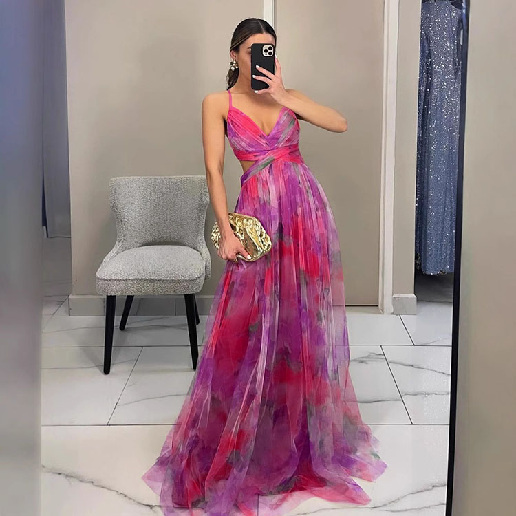 sachin and babi light blue dress Elegant Halter Neck Tiered Chiffon Maxi Dress for Romantic Wedding Gue –  Canary Houze