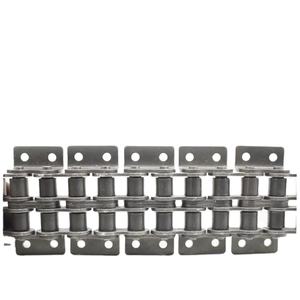 08B-2 Orejas de cadena de placa curva Diseño de doble orificio Acero al carbono Paso de 12,7mm Transmisión de sistemas de transportador de rodillos industriales - Product Image 3