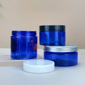 Empty Blue Food Grade PET <b>Plastic</b> 50-250ml Multicapacity Cosmetic <b>Jar</b> for Cream Skin Care Packaging Containers <b>Jar</b> - Product Image 2