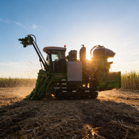 Moissonneuse-batteuse à chenilles pour canne à sucre, OEM ODM, logo personnalisé, 191 kW, 2200 tr/min, débit de 6 kg/s, pour grandes exploitations agricoles, avec puissance robuste