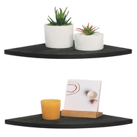 Étagères d'angle flottantes en bois massif de 10 pouces avec trou pour câbles, design minimaliste à fixer au mur pour chambre, salon, cuisine
