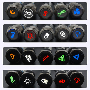 Tùy chỉnh biểu tượng 16mm kim loại thép không gỉ Chốt/đẩy Momentary Nút chuyển đổi với 12V LED Đèn người hâm mộ ánh sáng đối với xe - Product Image 3