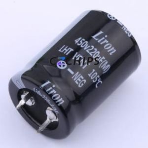 Condensador Electrolítico de Aluminio de Montaje a Presión LHT2W221MQ035K40B, Componente de Orificio Pasante (THT), D25xL35mm 220uF 20% 450V 10mm - Product Image 1